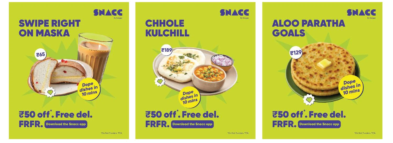 Swiggy Snacc campaign creative