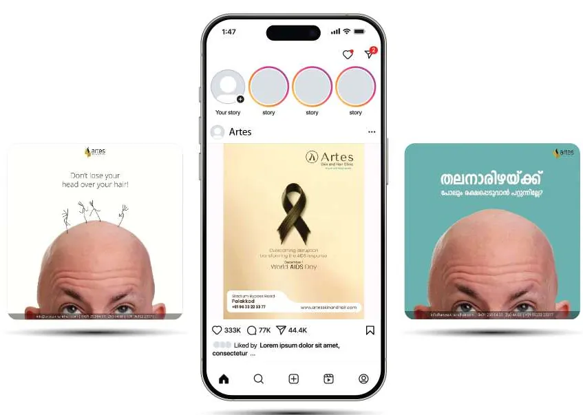 Artes Skin & Hair Clinic campaign creatives