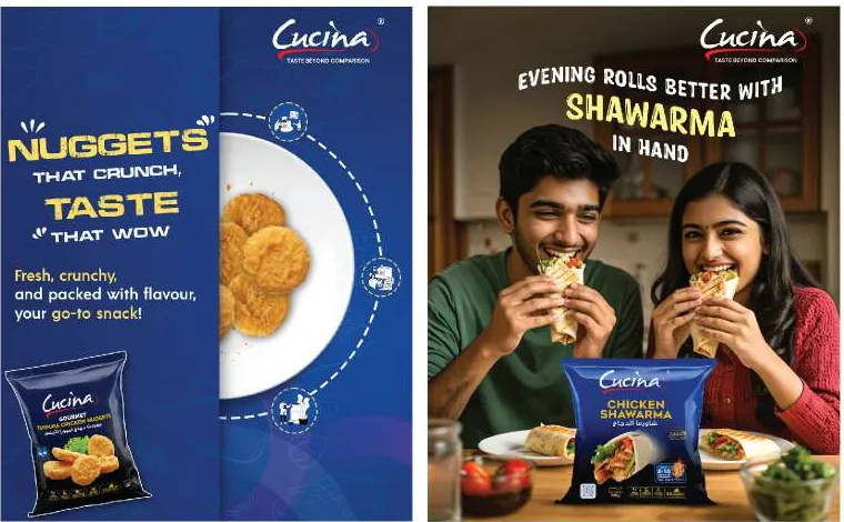 Cucina nuggets and shawarma campaign creatives