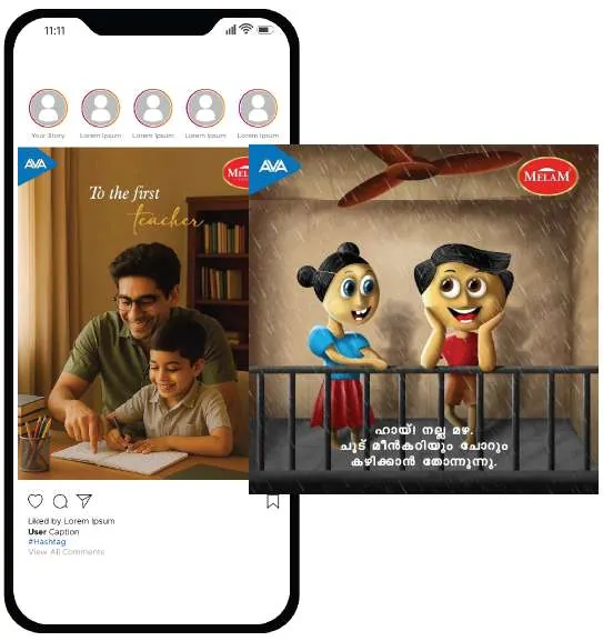 Melam social media and e-commerce creatives