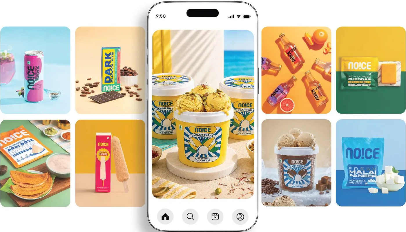 Noice ice cream, beverage and dairy packaging